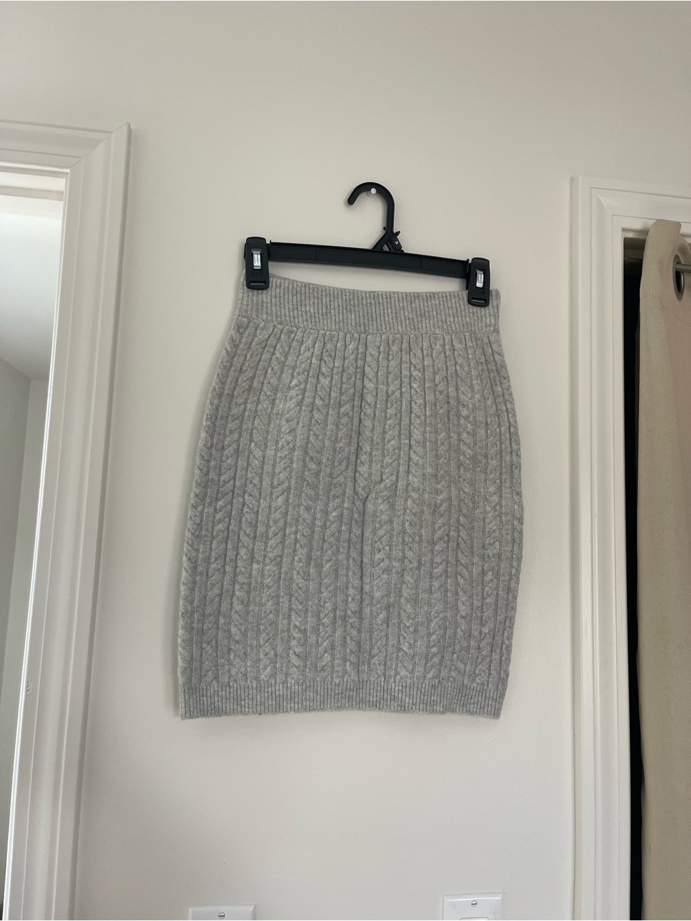 Express Cable Knit Pencil Skirt - Light Gray Size Small